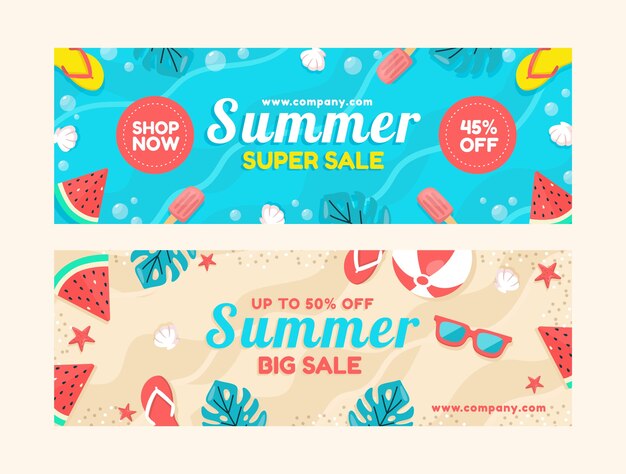 Summer sale banner template