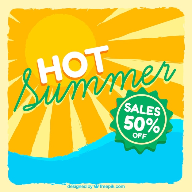 Free Vector sun background of summer sales