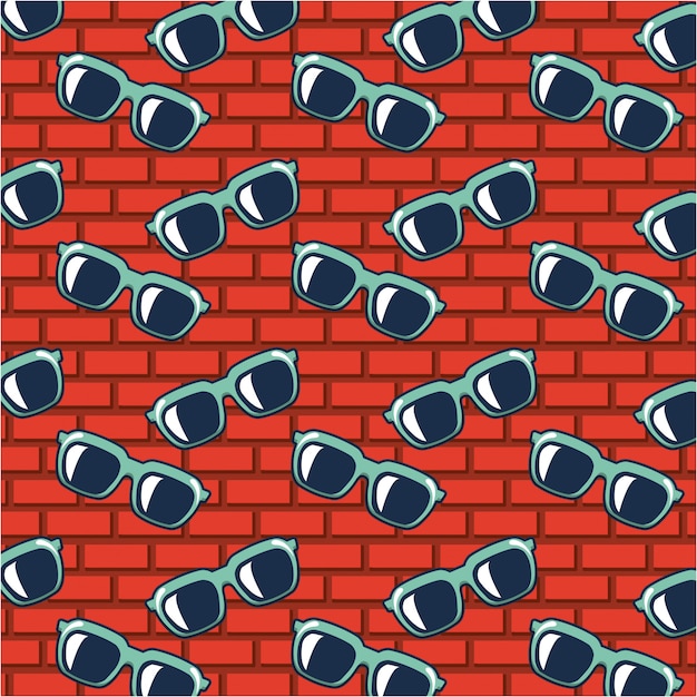 Free Vector sunglasses doodle pattern