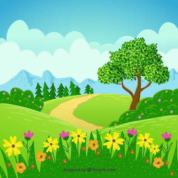 Sunny spring landscape