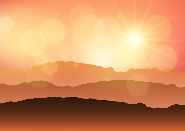 Free Vector sunset landscape 