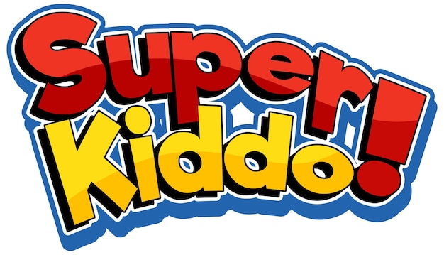 Free vector super kiddo logo text design