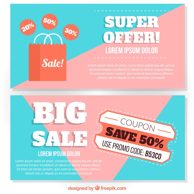 Free Vector super offer banners 