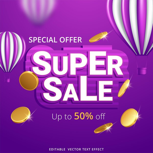 Super sale banner templete design for media promotions