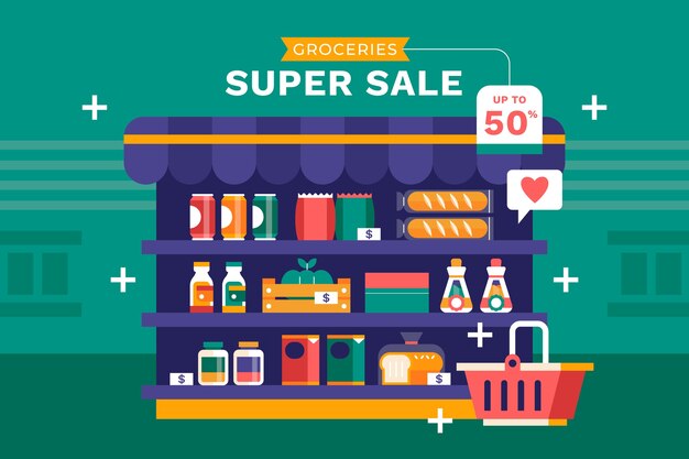 Supermarket sale background design