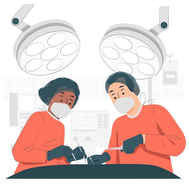 Free Vector surgeons doing surgery concept illustration