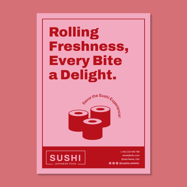 Free Vector sushi poster template design