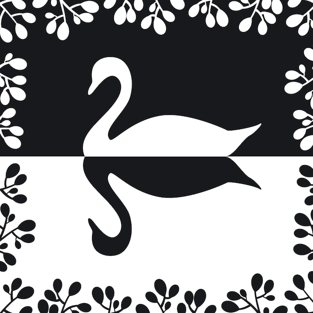 Free Vector swan silhouette