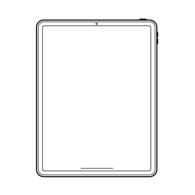 Swipe Tablet Outline For UI UX Design