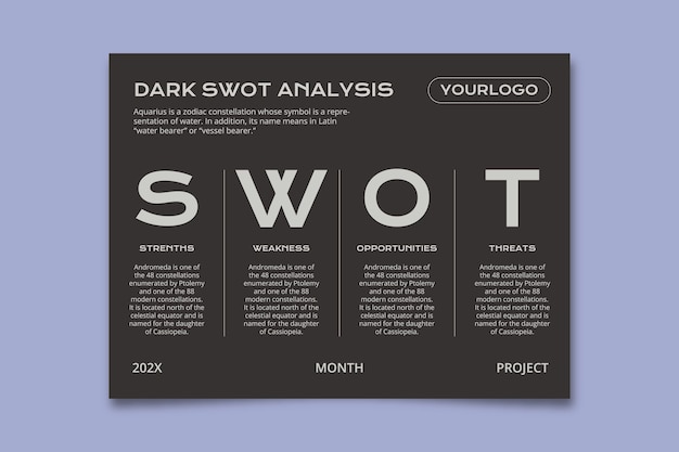 Free Vector swot diagram template design