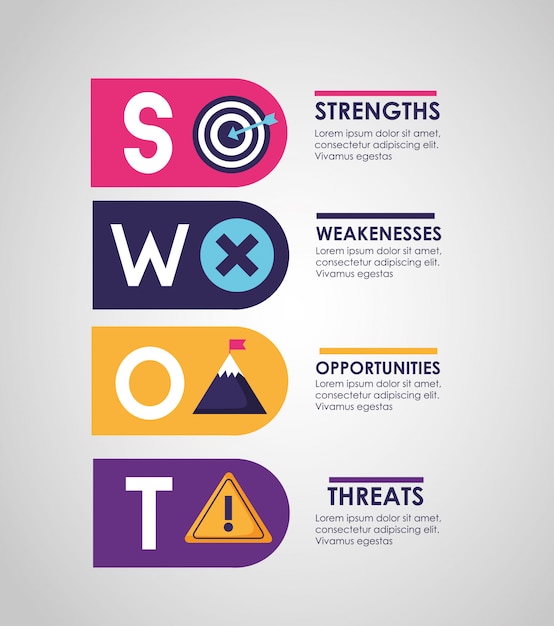 Free Vector swot - infographic analysis