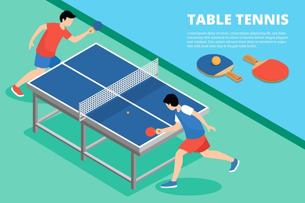 Free Vector table tennis concept illustration with opponents