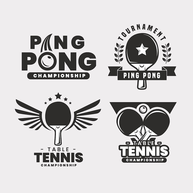 Free Vector table tennis logo pack