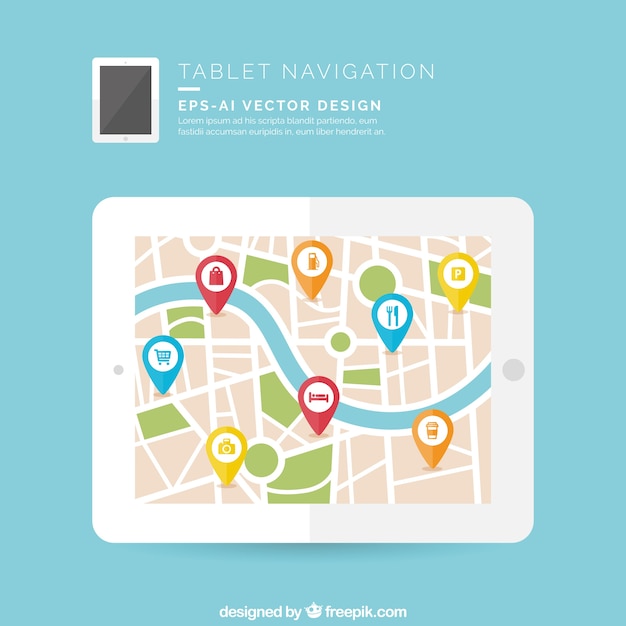 Free Vector tablet navigation