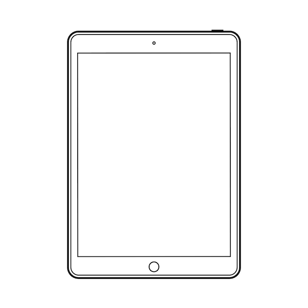 Free vector tablet outline for ui ux design