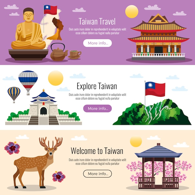 Free Vector taiwan travel banners