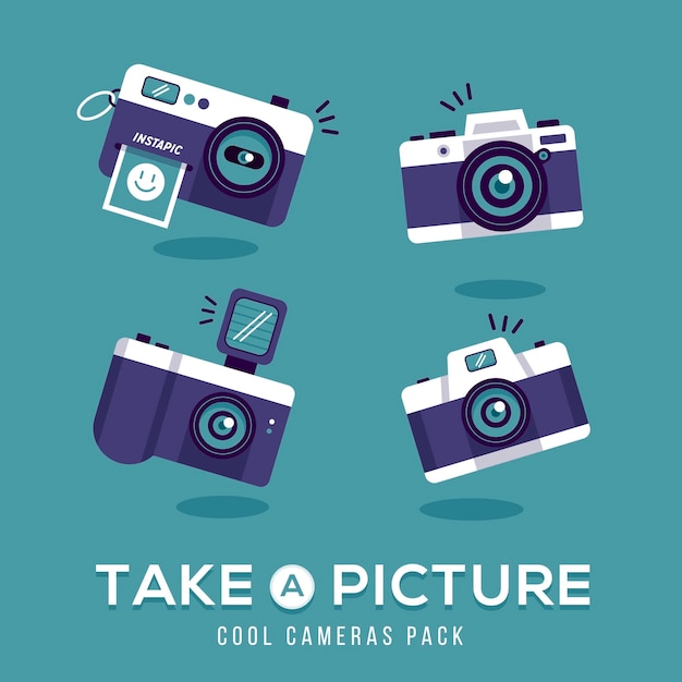 Free vector take a picture with vintage camera