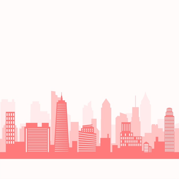 Free Vector tall and beautiful modern skyline building background for top view