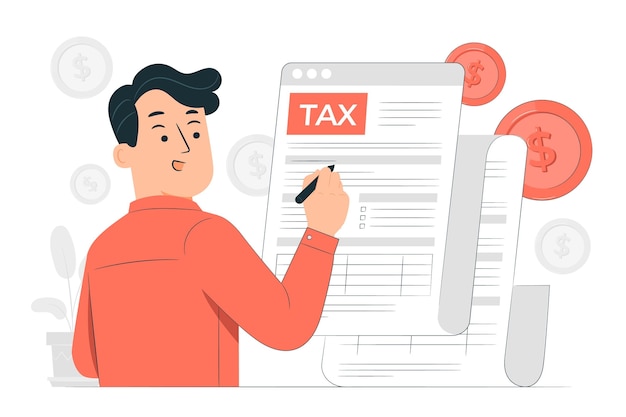 Free Vector tax form concept illustration