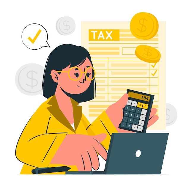 Tax preparation concept illustration