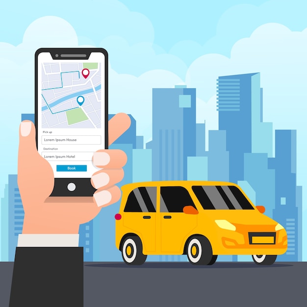 Free Vector taxi app concept