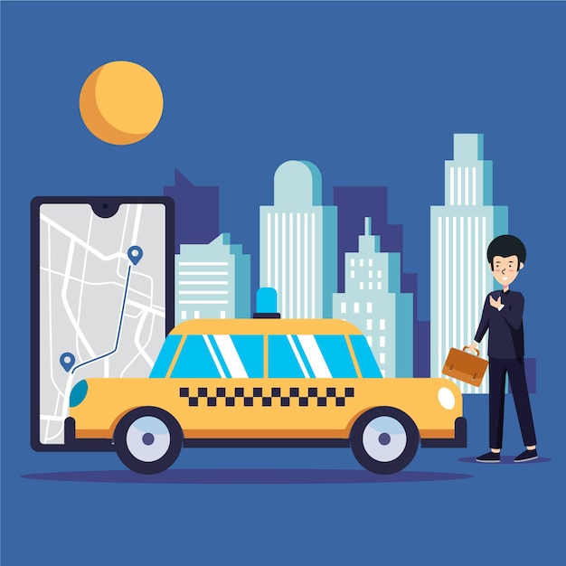 Free Vector taxi app concept