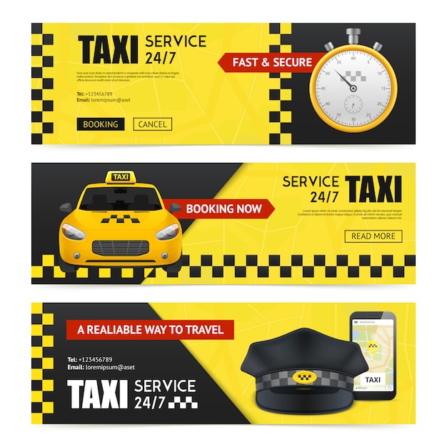 Free Vector taxi banners set