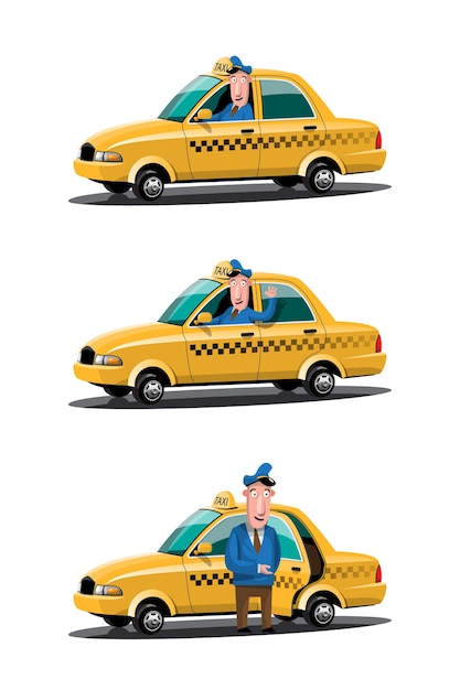 Free Vector taxi car service set