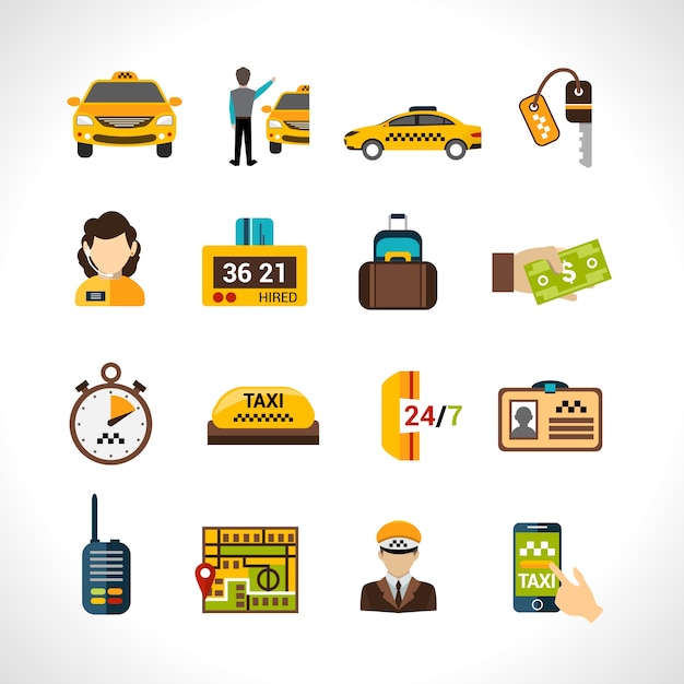 Free Vector taxi icons set