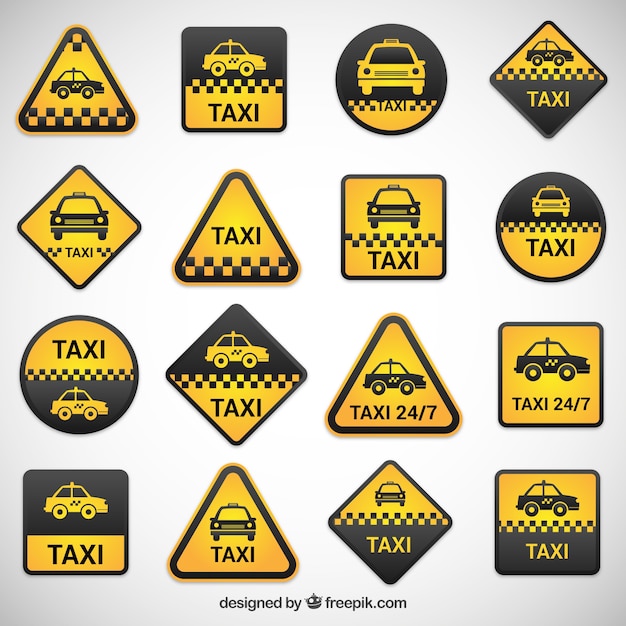 Free Vector taxi labels set