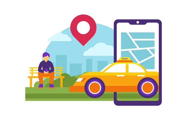 Free Vector taxi service app design