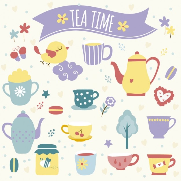 Free Vector tea time illustration