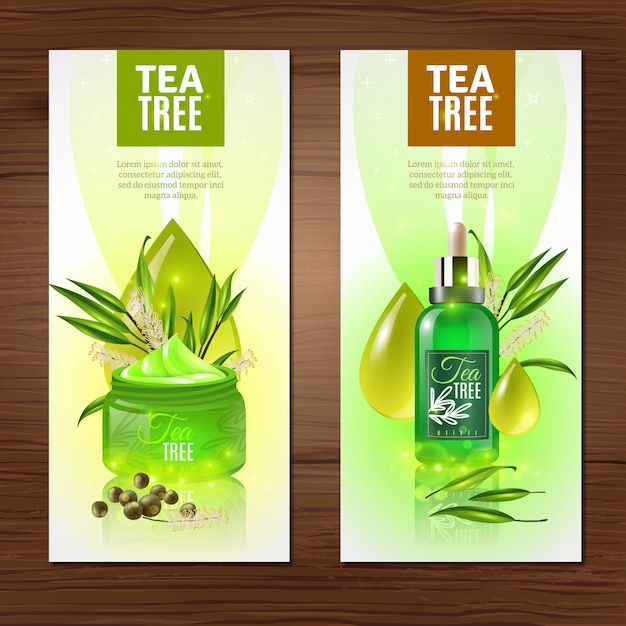 Free Vector tea tree vertical banners