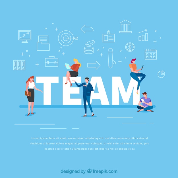 Free vector team word concept