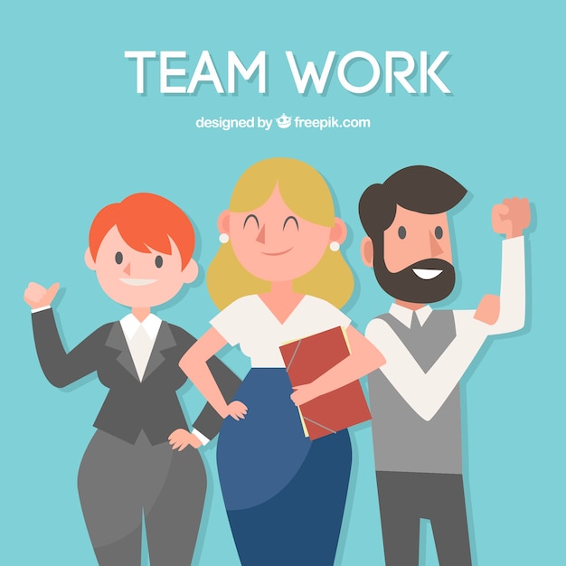 Free Vector team work concept with flat design