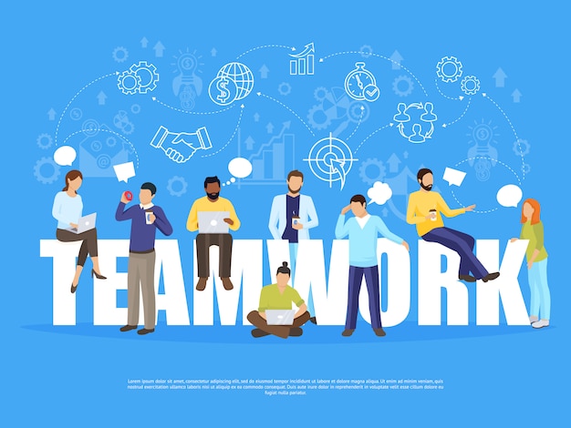 Free vector teamwork concept illustration