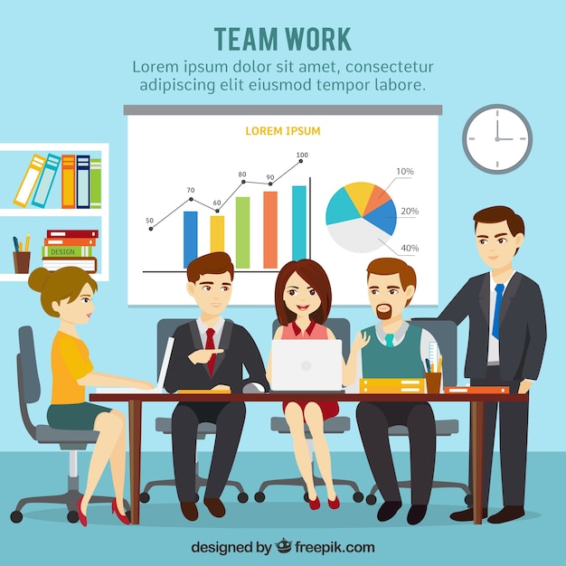 Free Vector teamwork, meeting