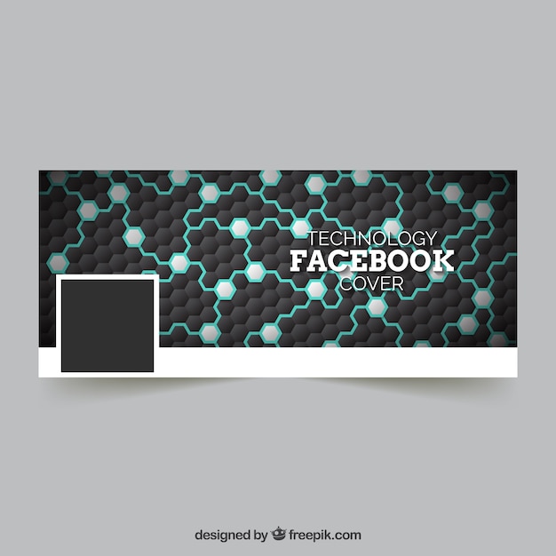Free Vector tech facebook cover