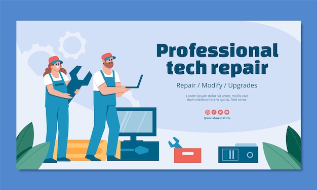 Free vector tech repair template design