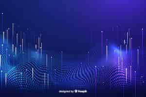 Free vector technological falling particles dark background