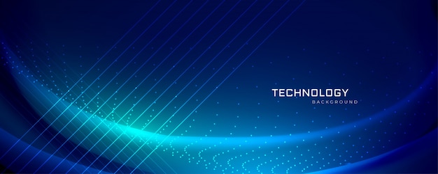 Free vector technology banner design with light effects