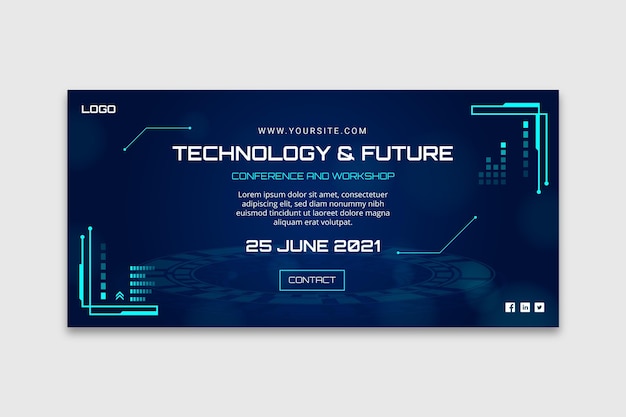 Free vector technology and future banner template