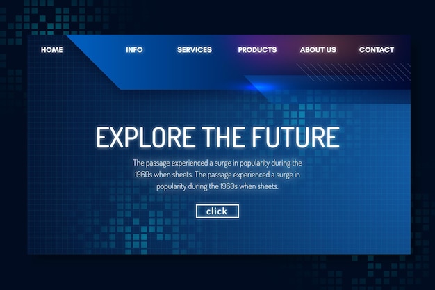 Free Vector technology and future landing page template