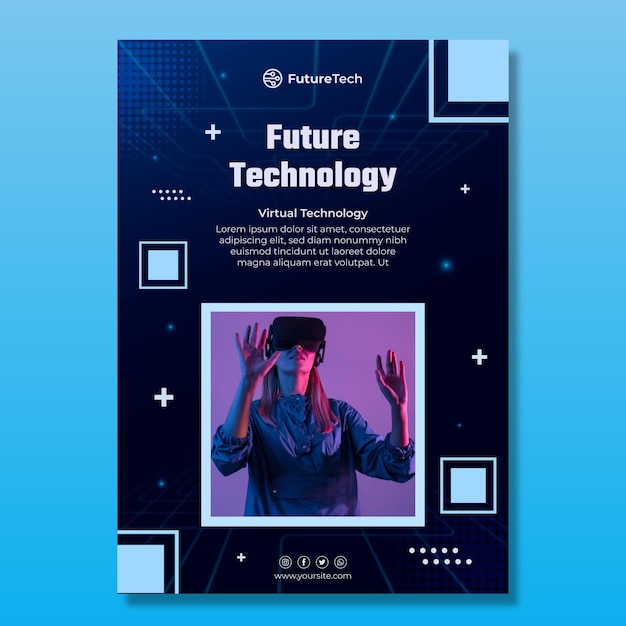 Technology and future vertical flyer template