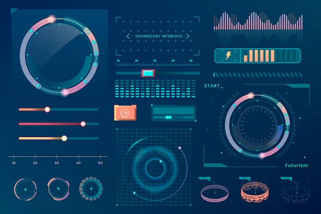 Free Vector technology interface template design elements