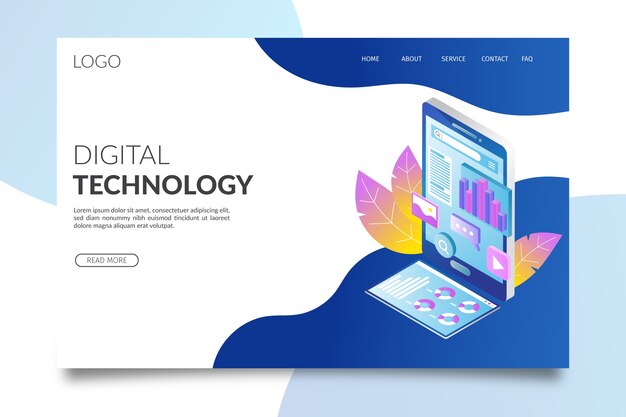 Technology isometric landing page