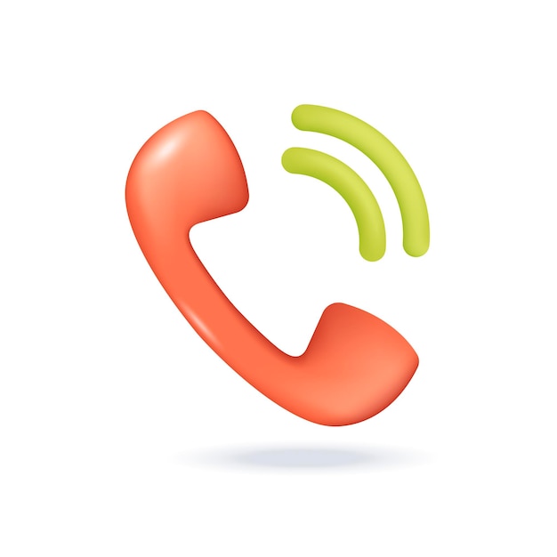 Telephone call icon 3d vector illustration. Social media symbol for networking sites or apps in cartoon style isolated on white background. Online communication, digital marketing concept