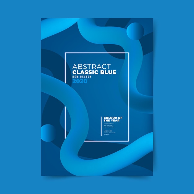 Template abstract classic blue flyer