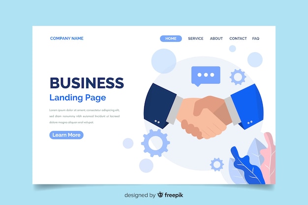 Free Vector template business landing page