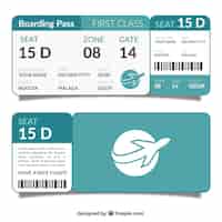 Free vector template of flat boarding pass